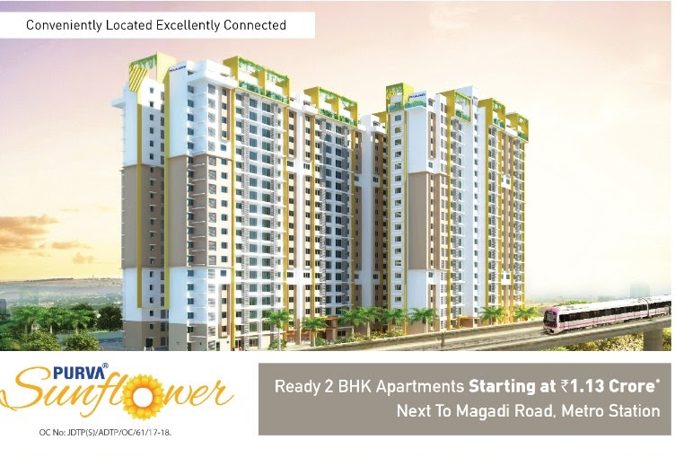 Ready 2 bhk apartments at Rs. 1.13 Cr. at Purva Sunflower in Bangalore Update